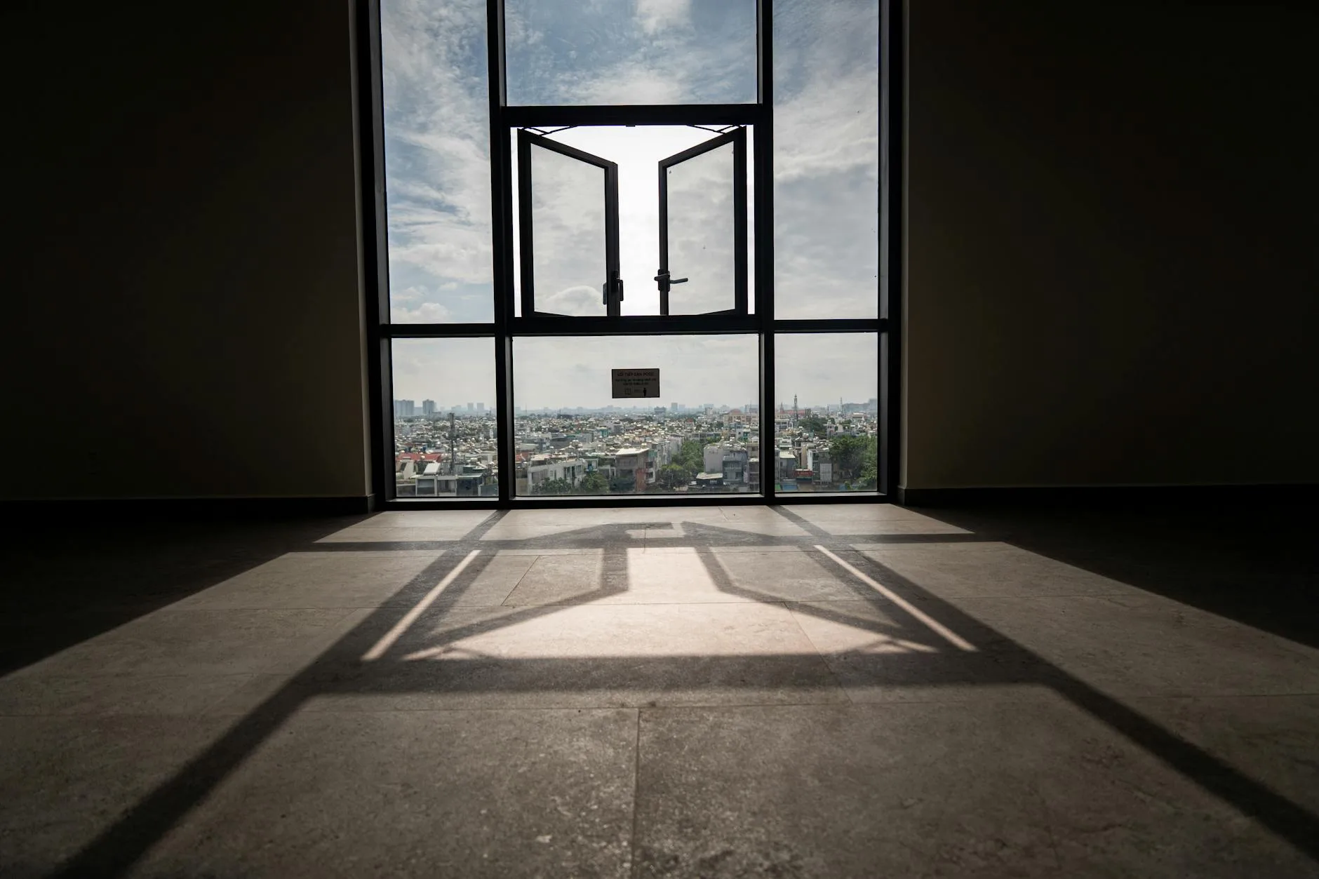 Window opened for ventilation to reduce condensation in a home