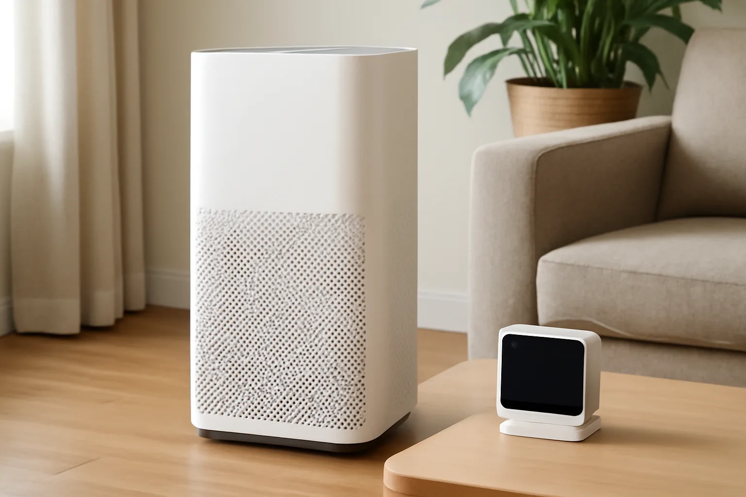 Air purifier and monitor used to reduce PM2.5